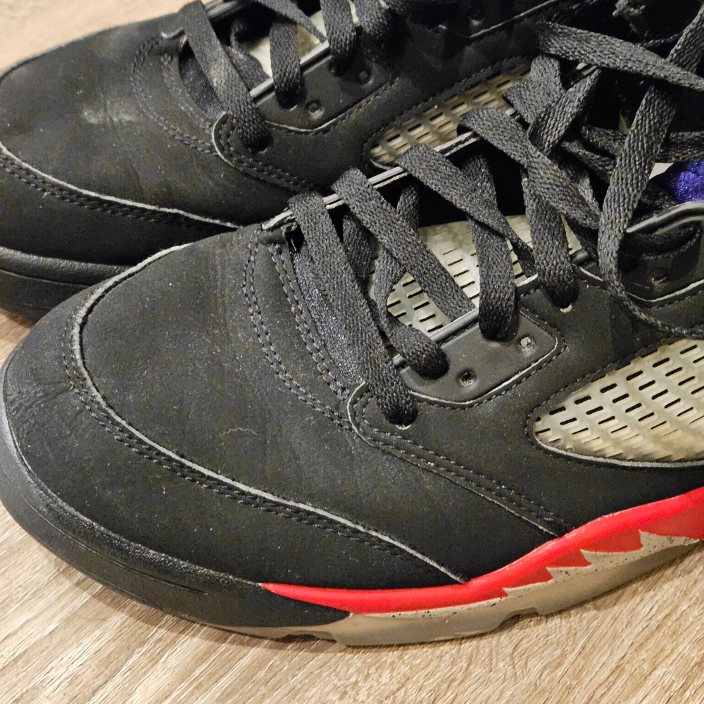 Air Jordan 5 Retro Top 3 Mens 9.5 Black Fire Red Grape CZ1786-001 2020 No Insole - Picture 12 of 14